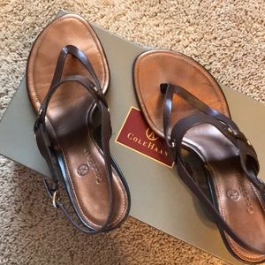 Cole Haan brown and copper sandals